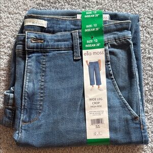 Ella Moss Denim Wide Leg Crop Jeans